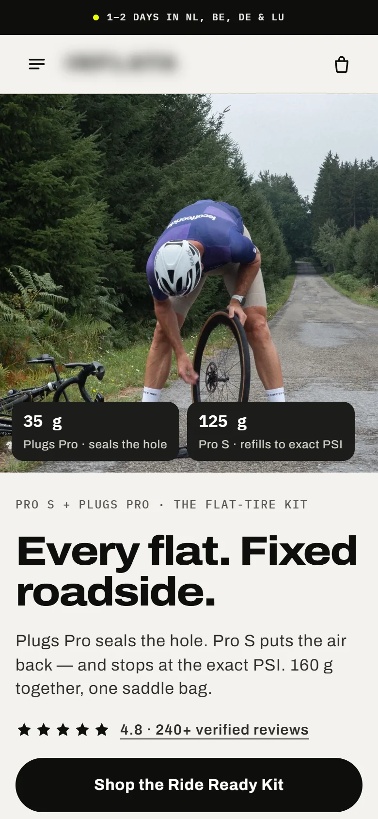 Homepage op een telefoon