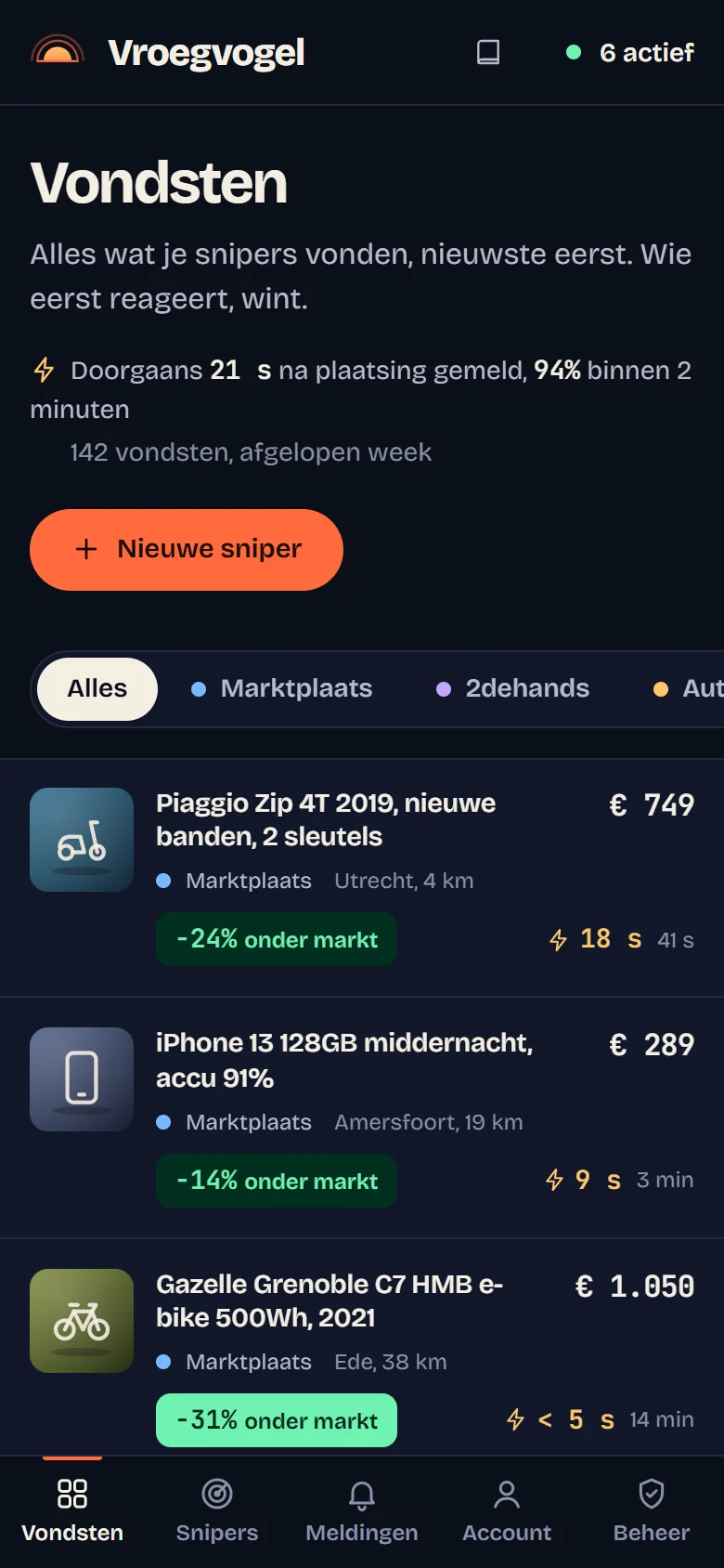 Vondsten op een telefoon