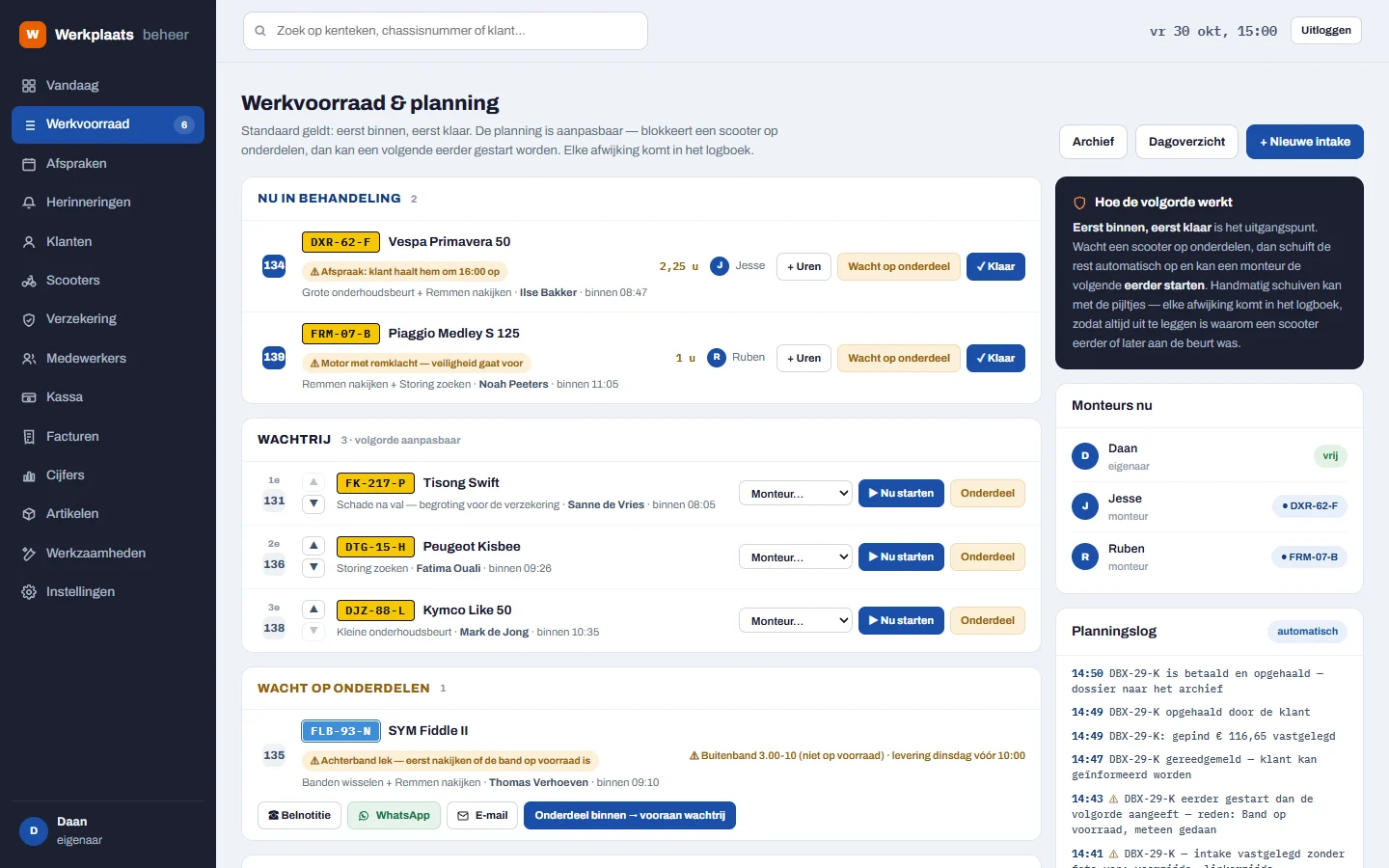 Werkvoorraad en planning